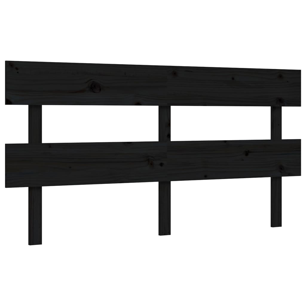 Bed Frame without Mattress Black 150x200 cm Solid Wood