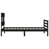 Bed Frame without Mattress Black 90x190 cm Solid Wood