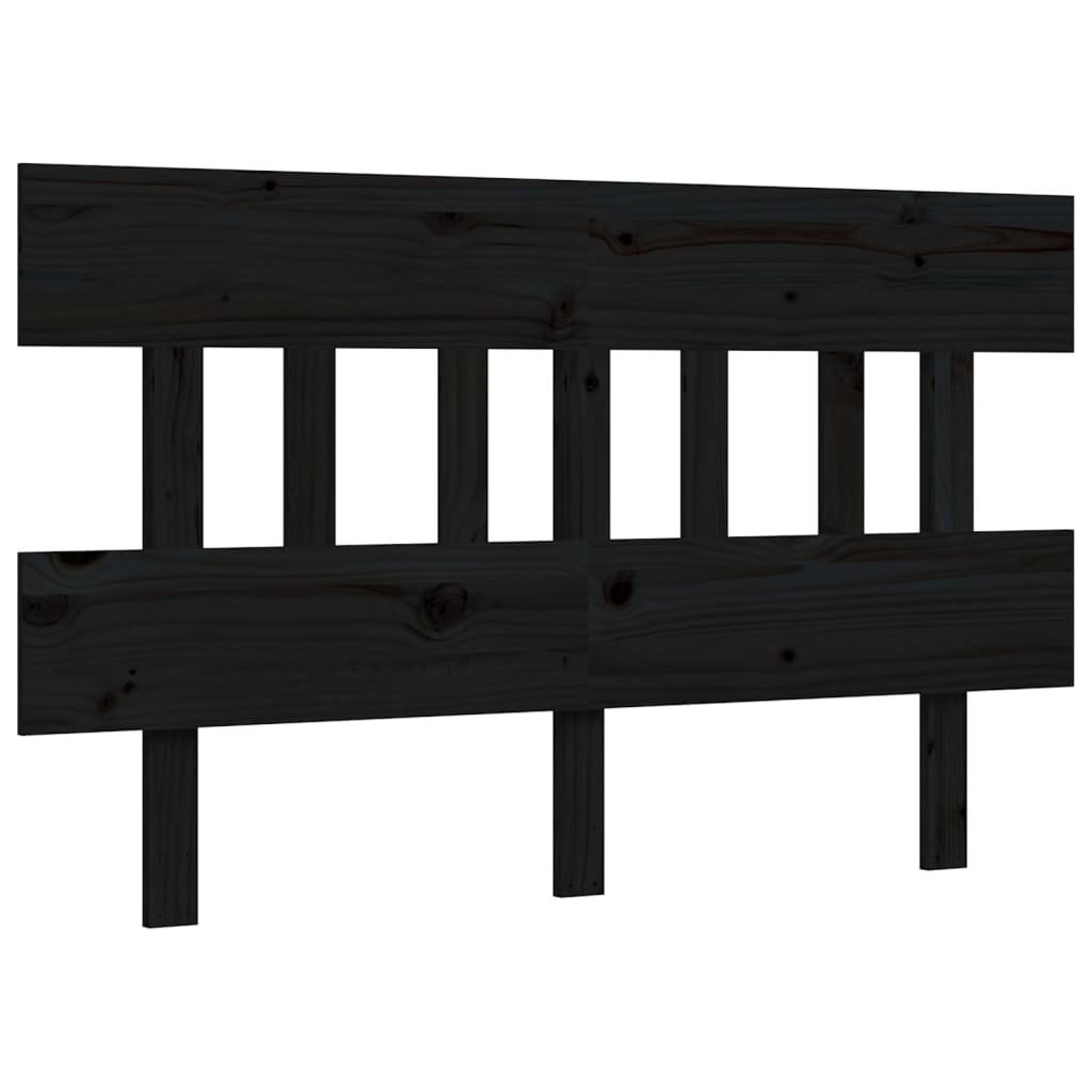 Bed Frame without Mattress Black 135x190 cm Solid Wood