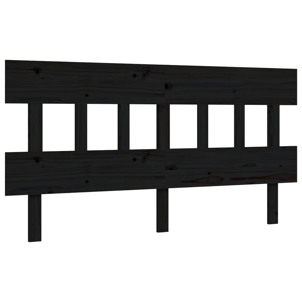Bed Frame without Mattress Black 150x200 cm Solid Wood