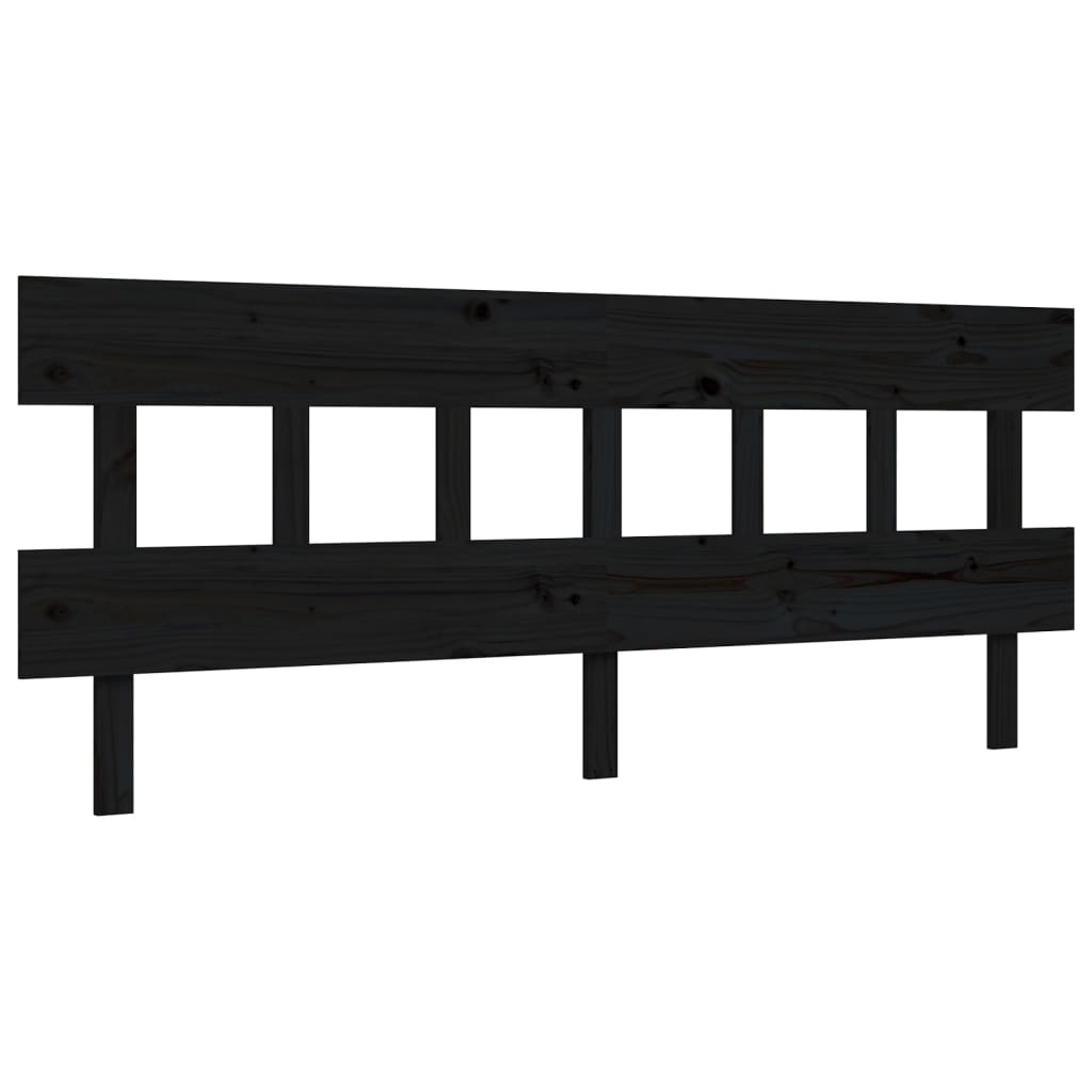 Bed Frame without Mattress Black 183x203 cm King Solid Wood