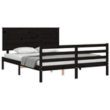 Bed Frame without Mattress Black 150x200 cm Solid Wood