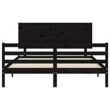 Bed Frame without Mattress Black 150x200 cm Solid Wood