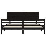 Bed Frame without Mattress Black 183x203 cm King Solid Wood