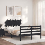 Bed Frame without Mattress Black 135x190 cm Solid Wood
