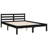 Bed Frame without Mattress Black 135x190 cm Solid Wood - Extra Image