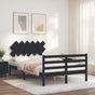 Bed Frame without Mattress Black 135x190 cm Solid Wood