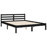 Bed Frame without Mattress Black 150x200 cm Solid Wood
