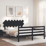 Bed Frame without Mattress Black 150x200 cm Solid Wood