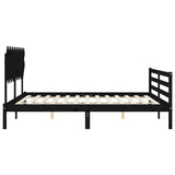 Bed Frame without Mattress Black 183x203 cm King Solid Wood