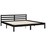 Bed Frame without Mattress Black 183x203 cm King Solid Wood - Extra Image