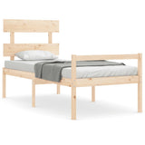 Senior Bed without Mattress 90x190 cm Solid Wood - Front View