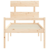 Senior Bed without Mattress 90x190 cm Solid Wood - Rear View