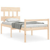 Senior Bed without Mattress 90x190 cm Solid Wood - Front View