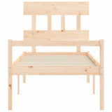 Senior Bed without Mattress 90x190 cm Solid Wood - Rear View