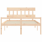 Senior Bed without Mattress 150x200 cm Solid Wood - Rear View