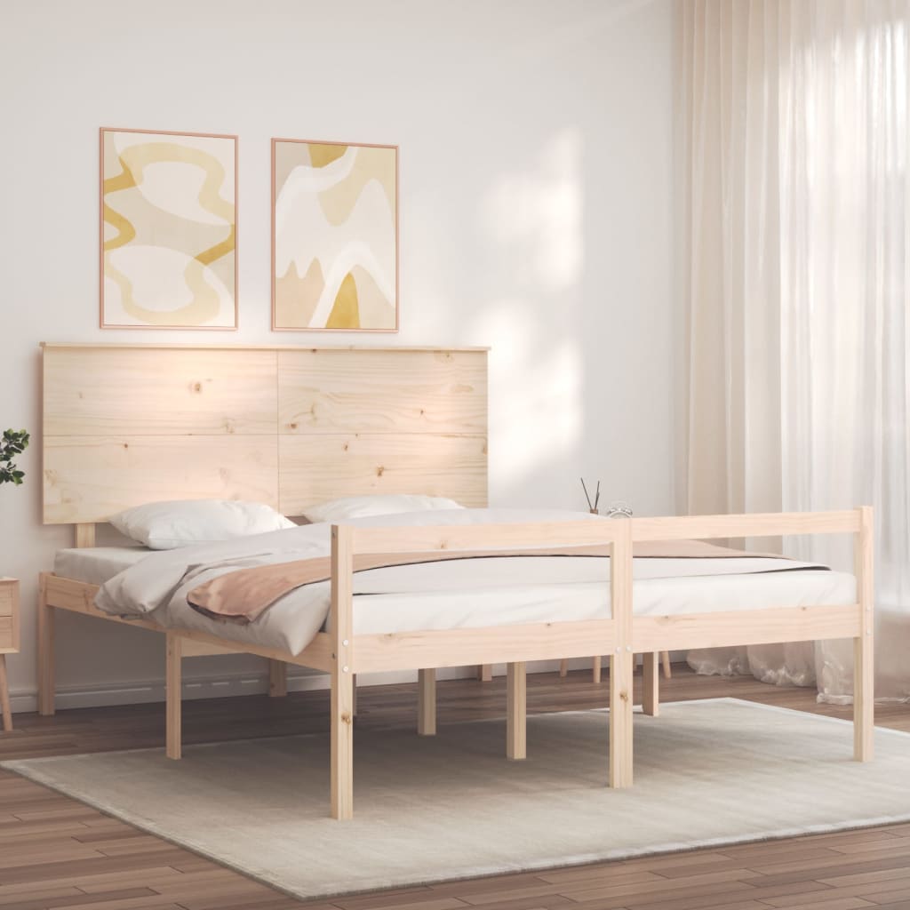 Senior Bed without Mattress 150x200 cm Solid Wood