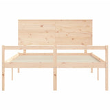 Senior Bed without Mattress 150x200 cm Solid Wood - Rear View
