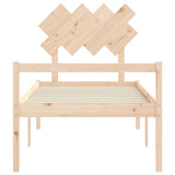 Senior Bed without Mattress 90x190 cm Solid Wood - Rear View