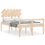 Senior Bed without Mattress 135x190 cm Solid Wood - Front View
