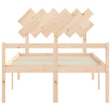 Senior Bed without Mattress 135x190 cm Solid Wood - Rear View