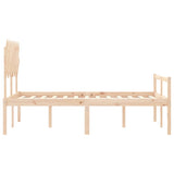 Senior Bed without Mattress 135x190 cm Solid Wood - Close-Up Angle