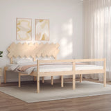 Senior Bed without Mattress 183x203 cm King Solid Wood - Side View