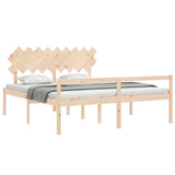 Senior Bed without Mattress 183x203 cm King Solid Wood - Top-Down View