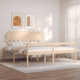 Senior Bed without Mattress 183x203 cm King Solid Wood