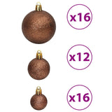 Christmas Baubles 100 pcs Brown 3 / 4 / 6 cm - 45-Degree Angle