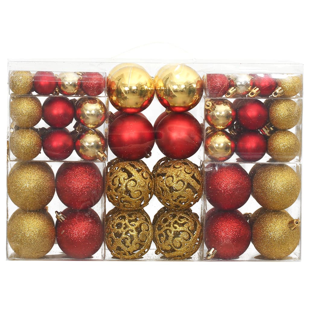 Christmas Baubles 100 pcs Gold and Wine Red 3 / 4 / 6 cm