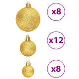 Christmas Baubles 100 pcs Gold and Wine Red 3 / 4 / 6 cm - 45-Degree Angle