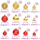 Christmas Baubles 100 pcs Gold and Wine Red 3 / 4 / 6 cm - Extra Image