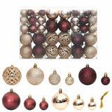 Christmas Baubles 100 pcs Champagne and Brown 3 / 4 / 6 cm - Front View