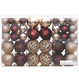 Christmas Baubles 100 pcs Champagne and Brown 3 / 4 / 6 cm - Side View