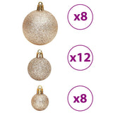 Christmas Baubles 100 pcs Champagne and Brown 3 / 4 / 6 cm