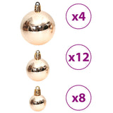 Christmas Baubles 100 pcs Champagne and Brown 3 / 4 / 6 cm - Low Angle
