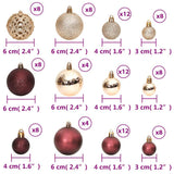 Christmas Baubles 100 pcs Champagne and Brown 3 / 4 / 6 cm - Extra Image