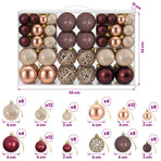 Christmas Baubles 100 pcs Champagne and Brown 3 / 4 / 6 cm