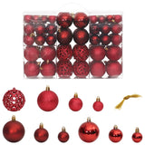 Christmas Baubles 100 pcs Wine Red 3 / 4 / 6 cm - Front View