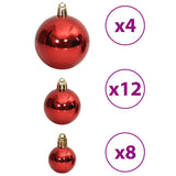 Christmas Baubles 100 pcs Wine Red 3 / 4 / 6 cm - Rear View