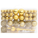 111 Piece Christmas Bauble Set Gold Polystyrene - Top-Down View