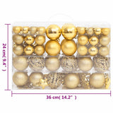 111 Piece Christmas Bauble Set Gold Polystyrene - Extra Image