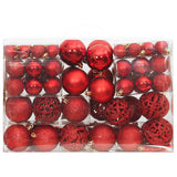 111 Piece Christmas Bauble Set Red Polystyrene - Side View