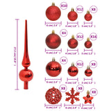 111 Piece Christmas Bauble Set Red Polystyrene - Extra Image