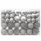111 Piece Christmas Bauble Set Silver Polystyrene - Side View