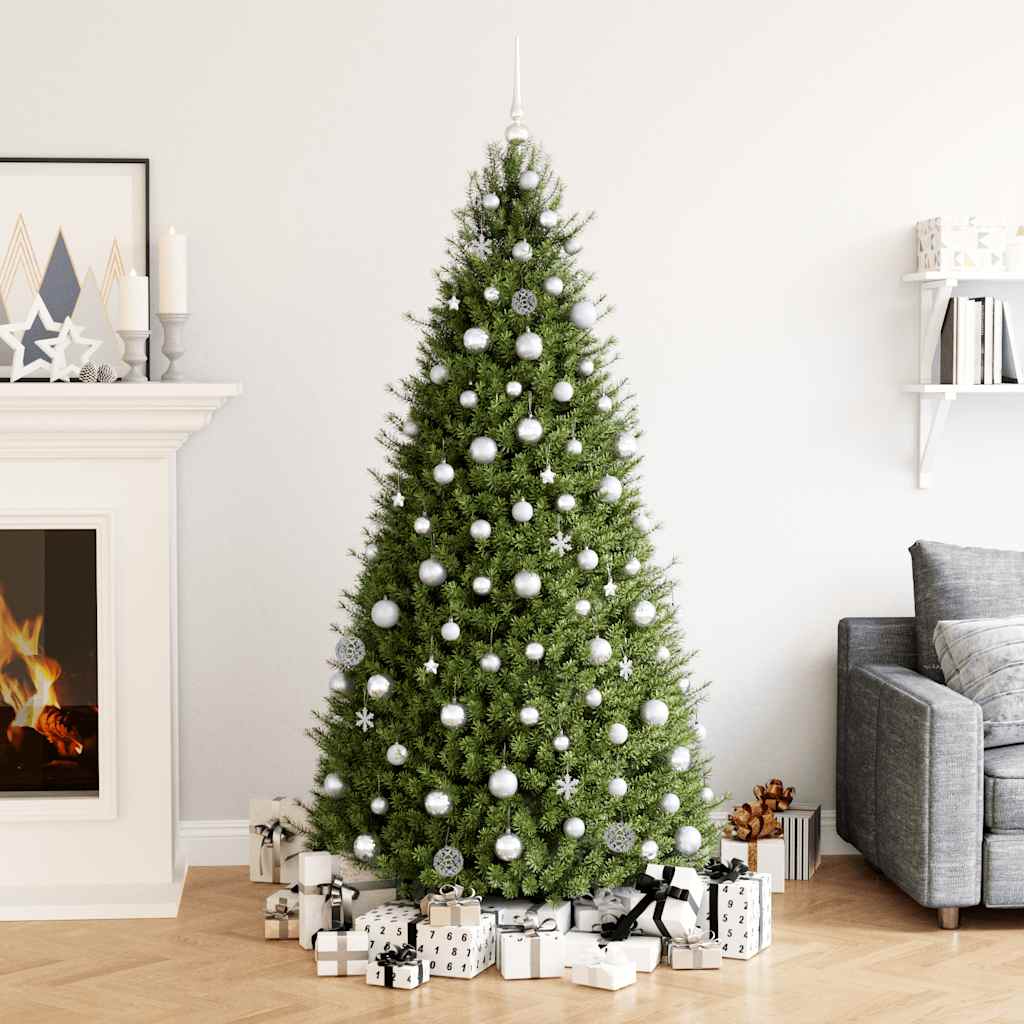 111 Piece Christmas Bauble Set Silver Polystyrene