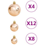 111 Piece Christmas Bauble Set Rose Gold Polystyrene