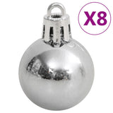 111 Piece Christmas Bauble Set White and Grey Polystyrene - Rear View