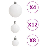 111 Piece Christmas Bauble Set White and Grey Polystyrene - Extra Image